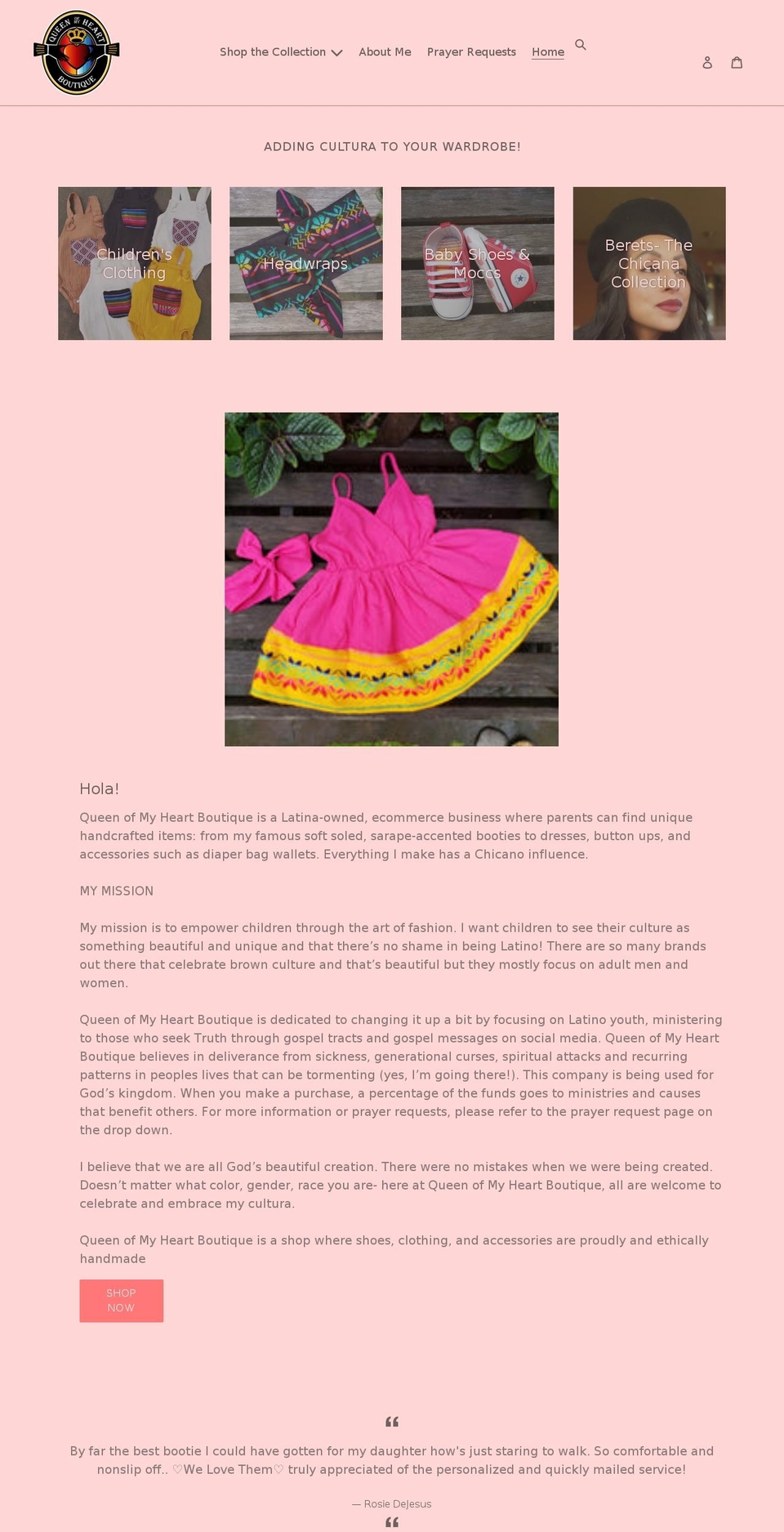 queenofmyheartboutique.com shopify website screenshot
