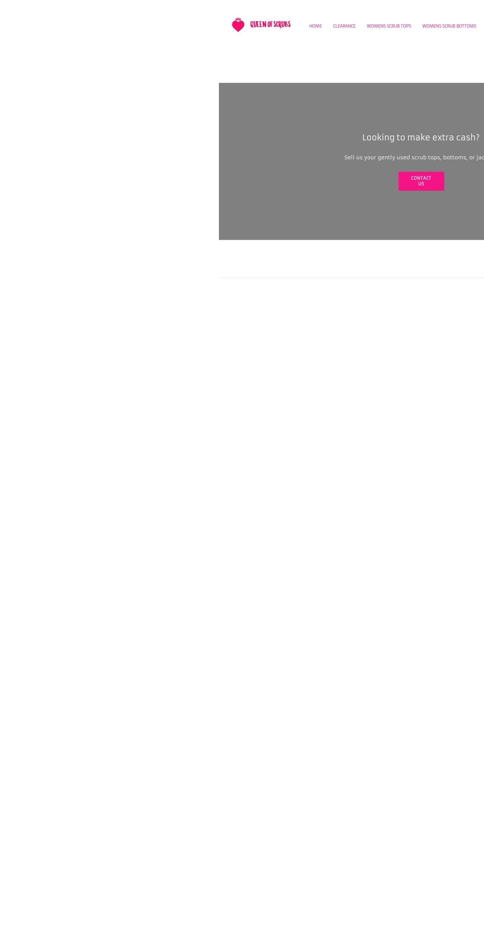 queenofscrubs.com — Shopify storefront screenshot