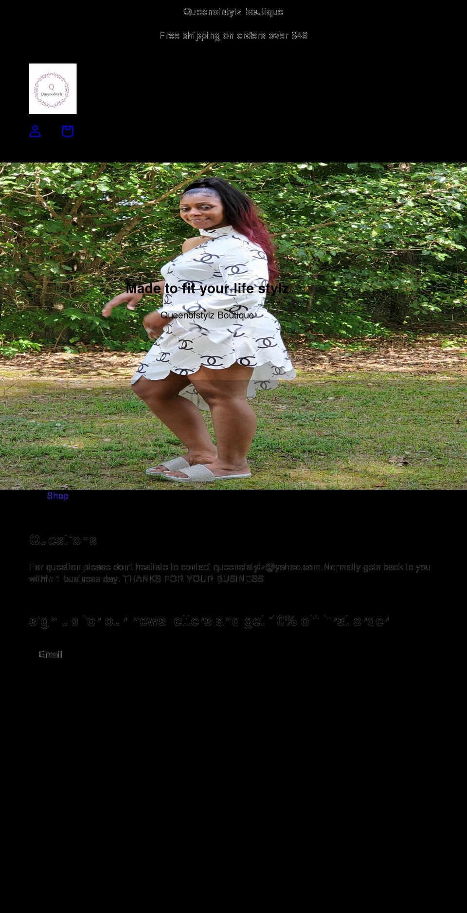 queenofstylz.com shopify website screenshot
