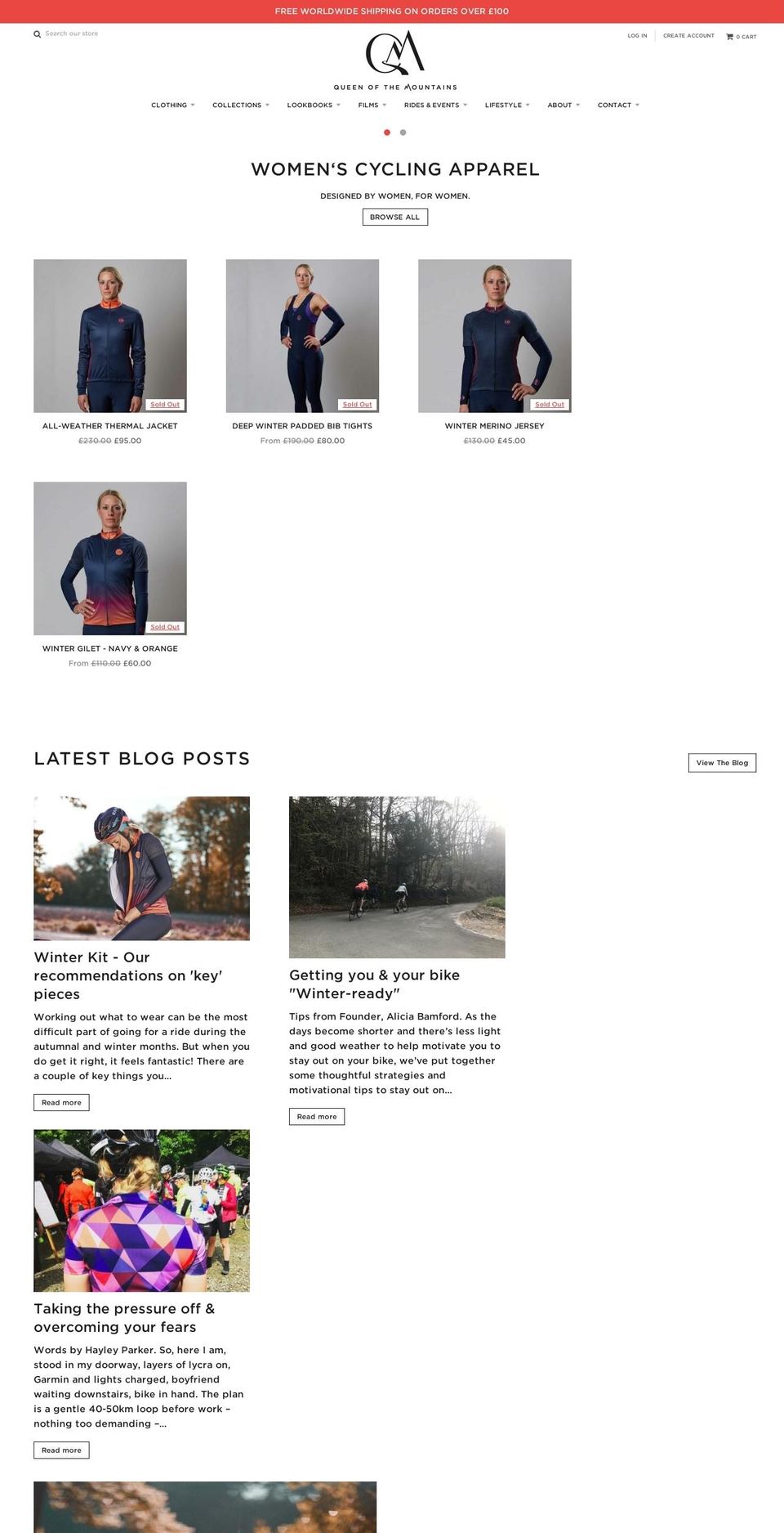 queenofthemountains.com — Shopify storefront screenshot