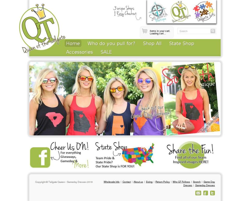 Adaptable Shopify theme site example queenofthetailgate.com