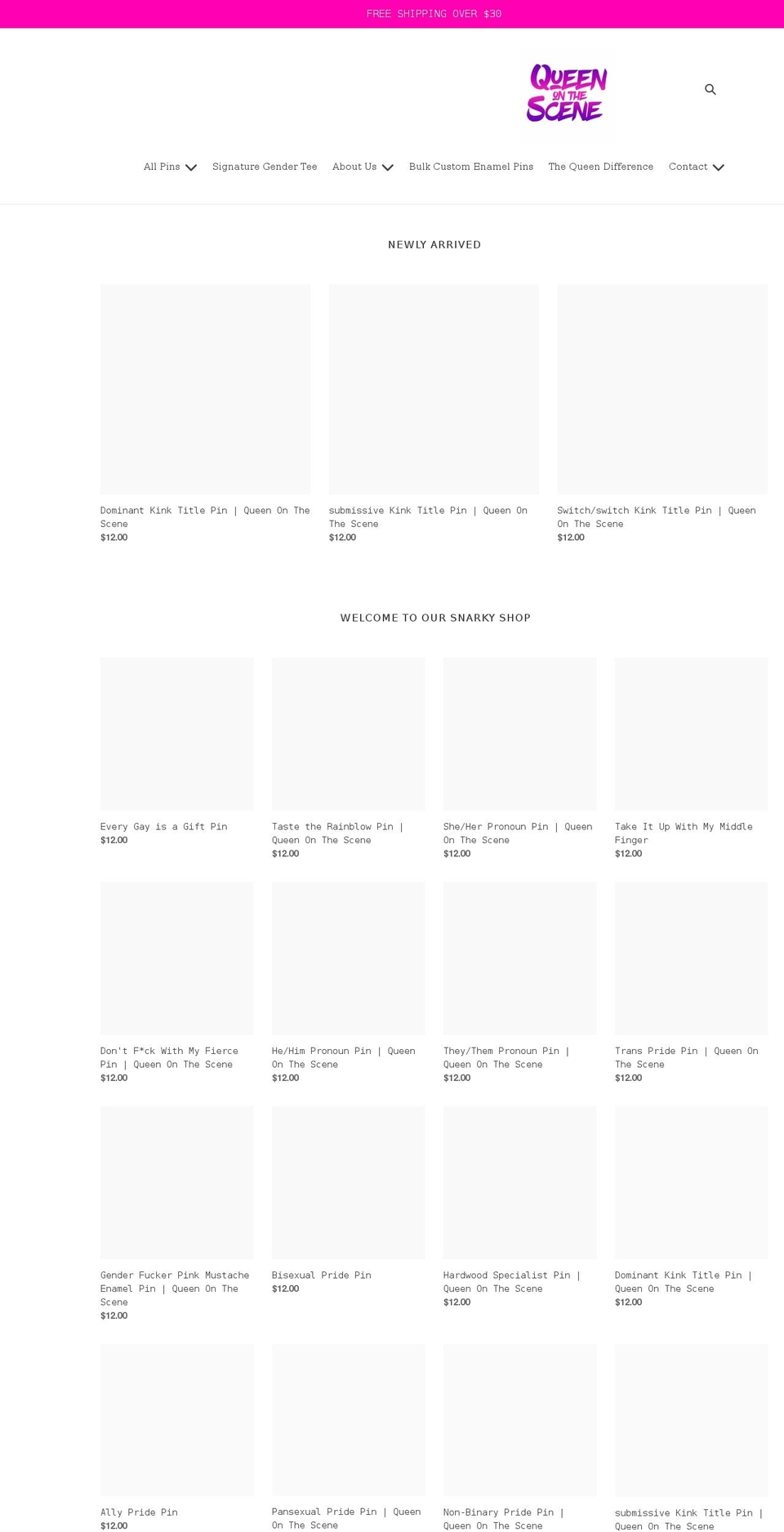 queenonthescene.com shopify website screenshot