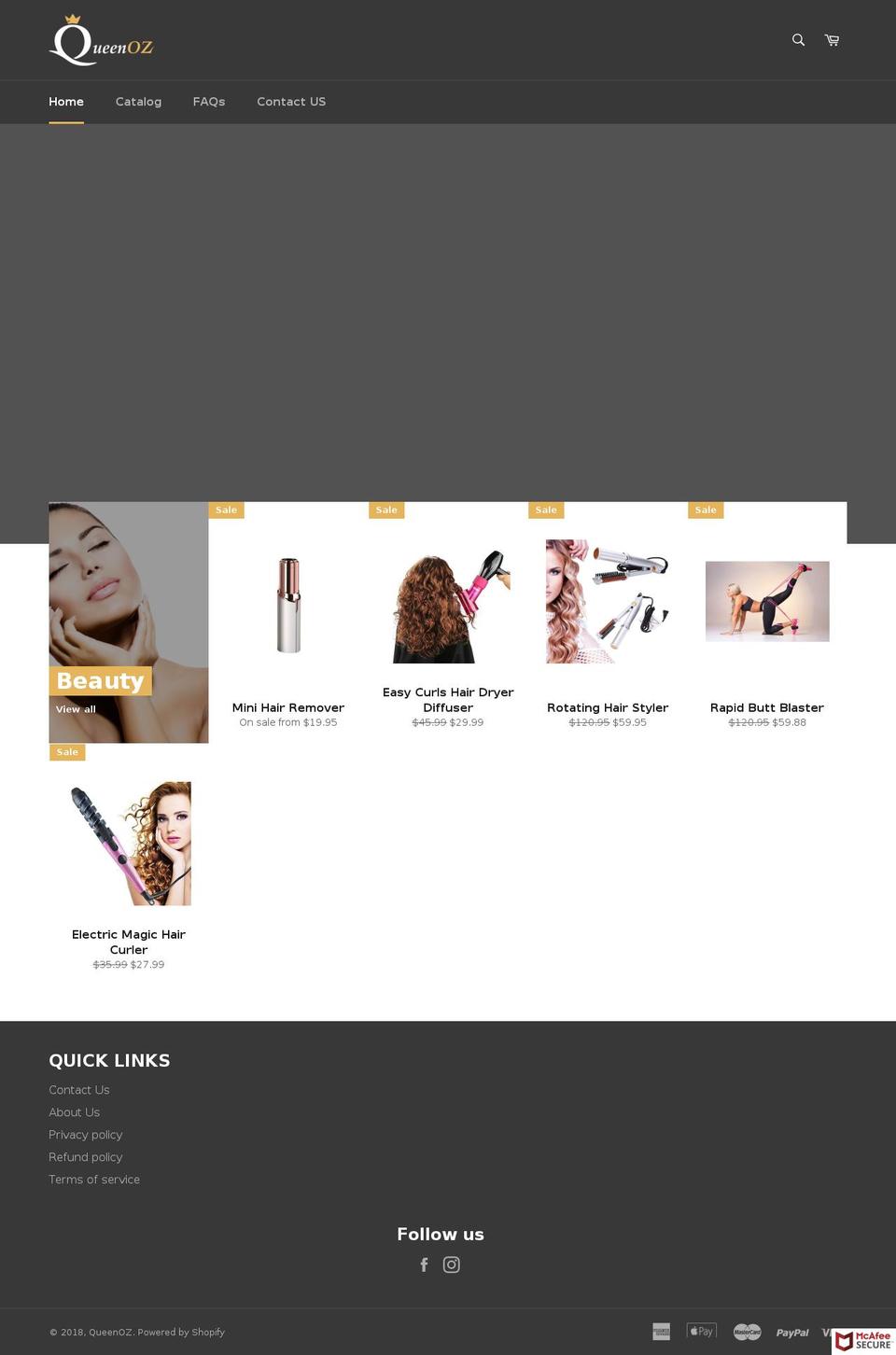 queenoz.com — Shopify storefront screenshot