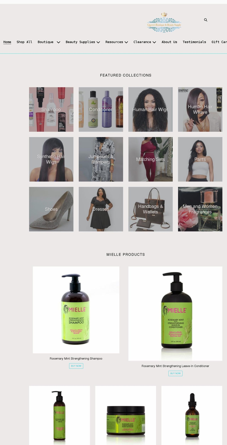queensboutiqueandbeautysupply.com shopify website screenshot