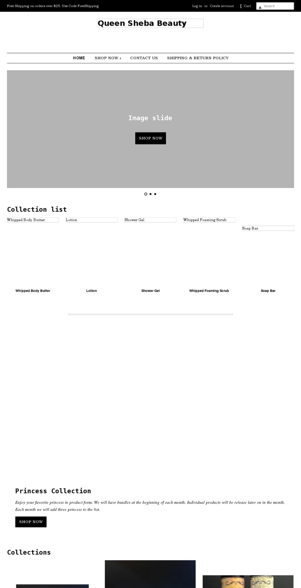queenshebabeauty.com shopify website screenshot