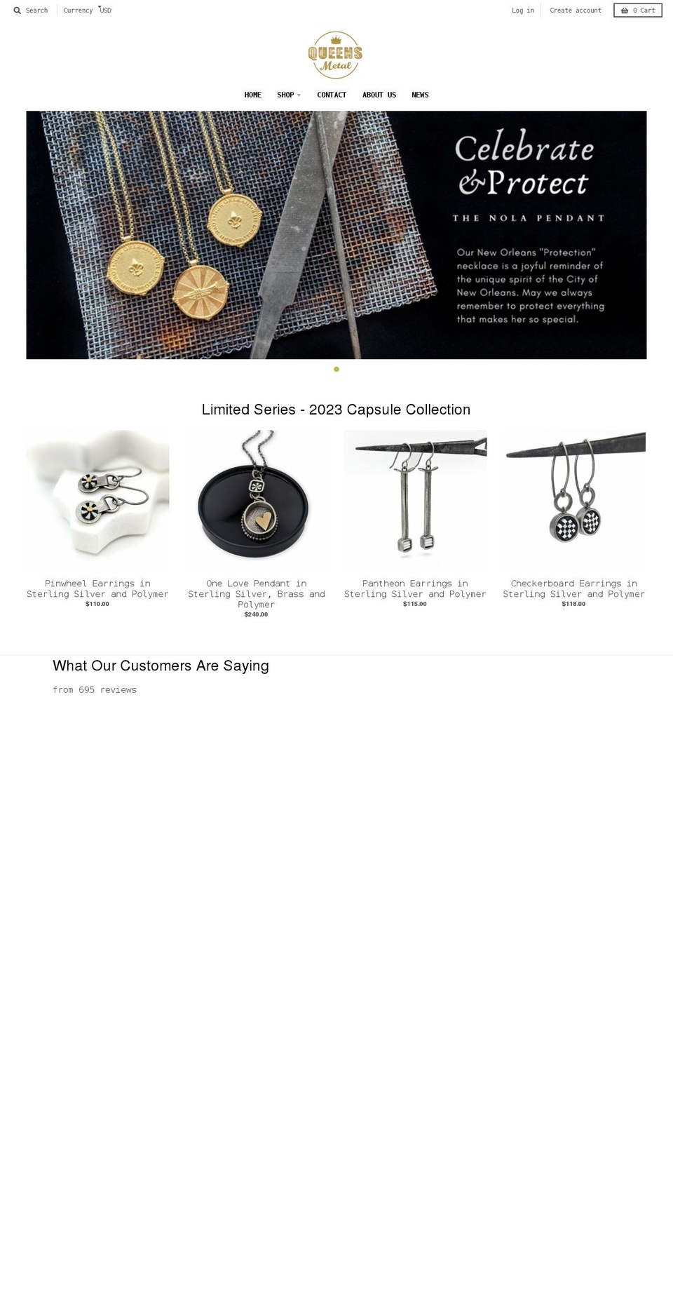 queensmetal.com shopify website screenshot