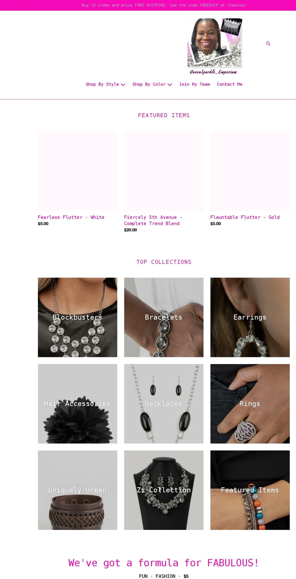 queensparkle2020.com shopify website screenshot