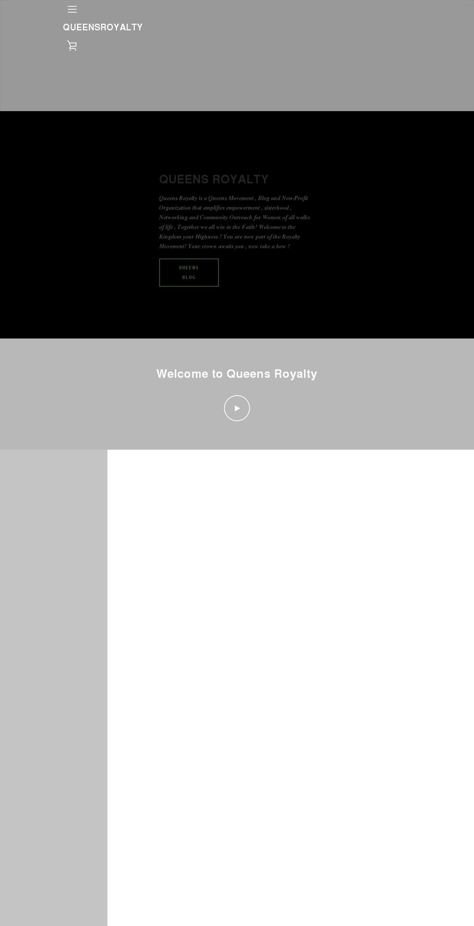 queensroyaltyorg.com shopify website screenshot