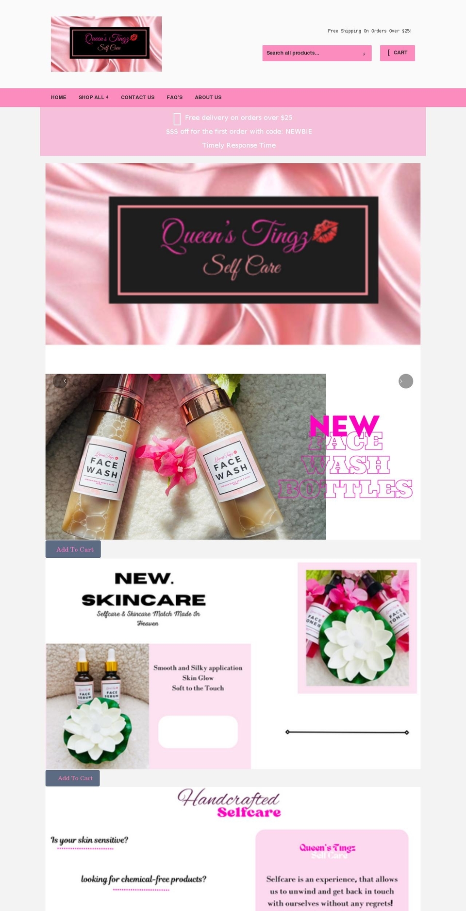 queenstingz.com shopify website screenshot