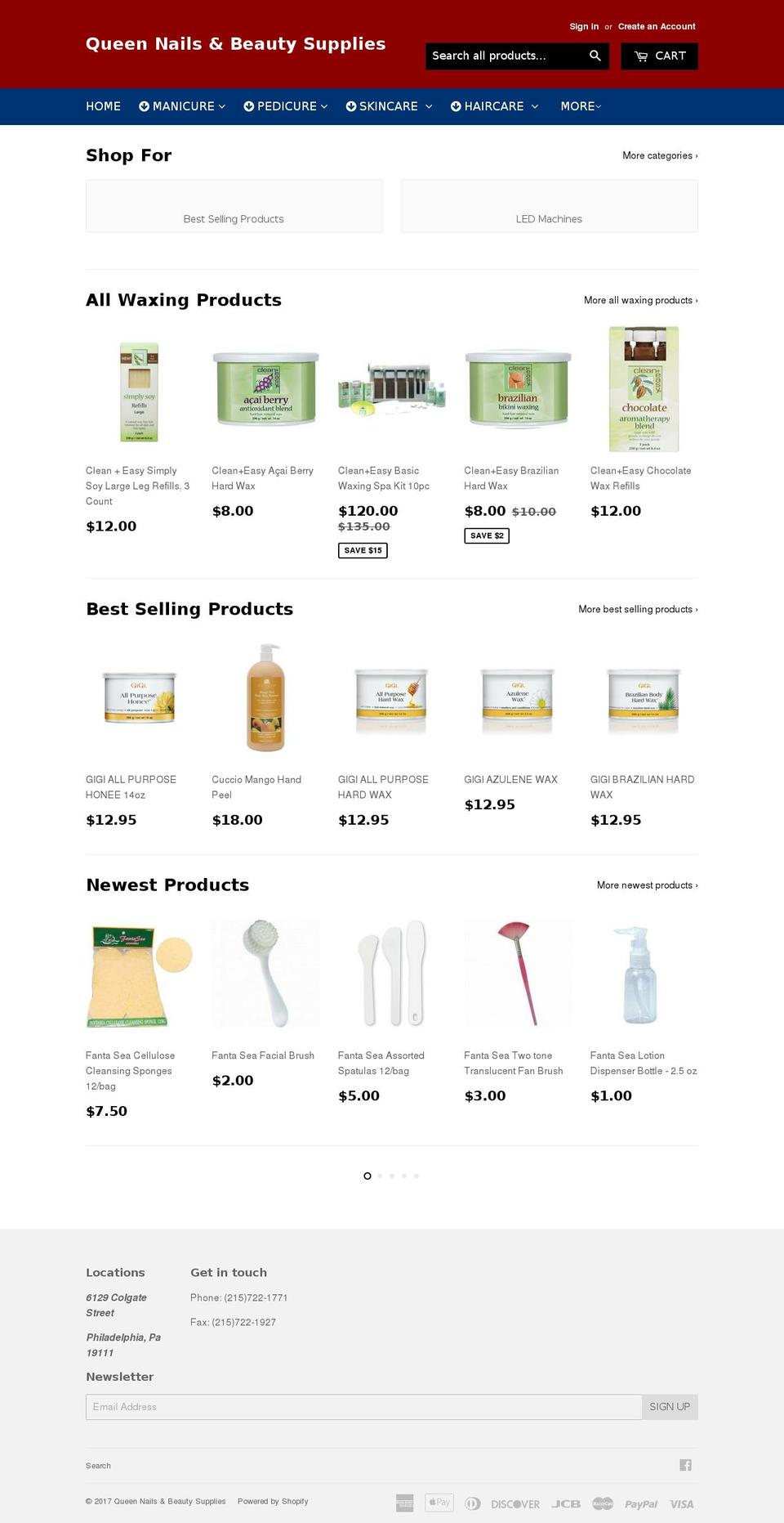 queensupplies.com shopify website screenshot