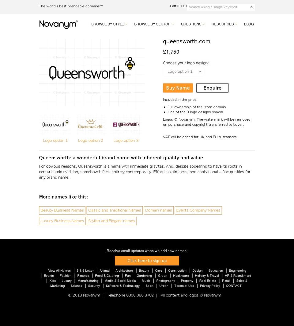 queensworth.com — Shopify storefront screenshot