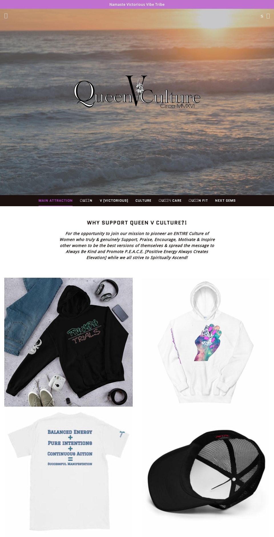 queenvculture.com — Shopify storefront screenshot
