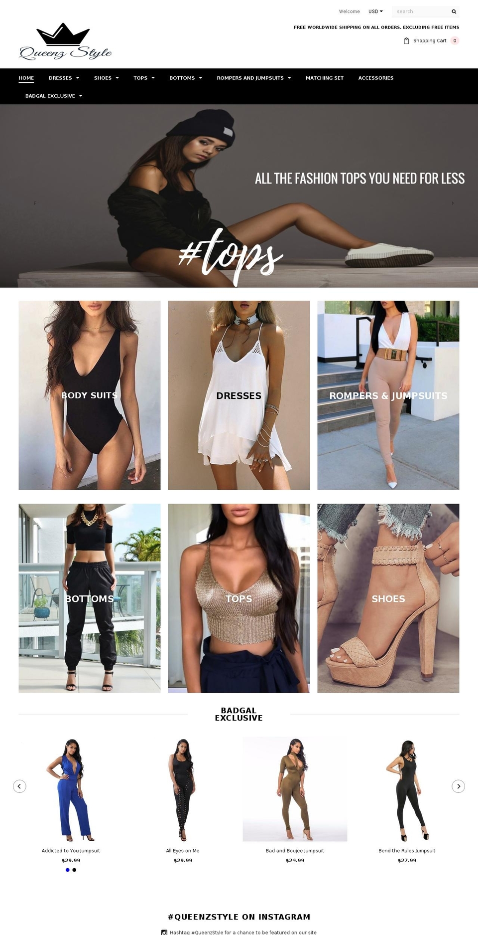 queenzstyle.com — Shopify storefront screenshot