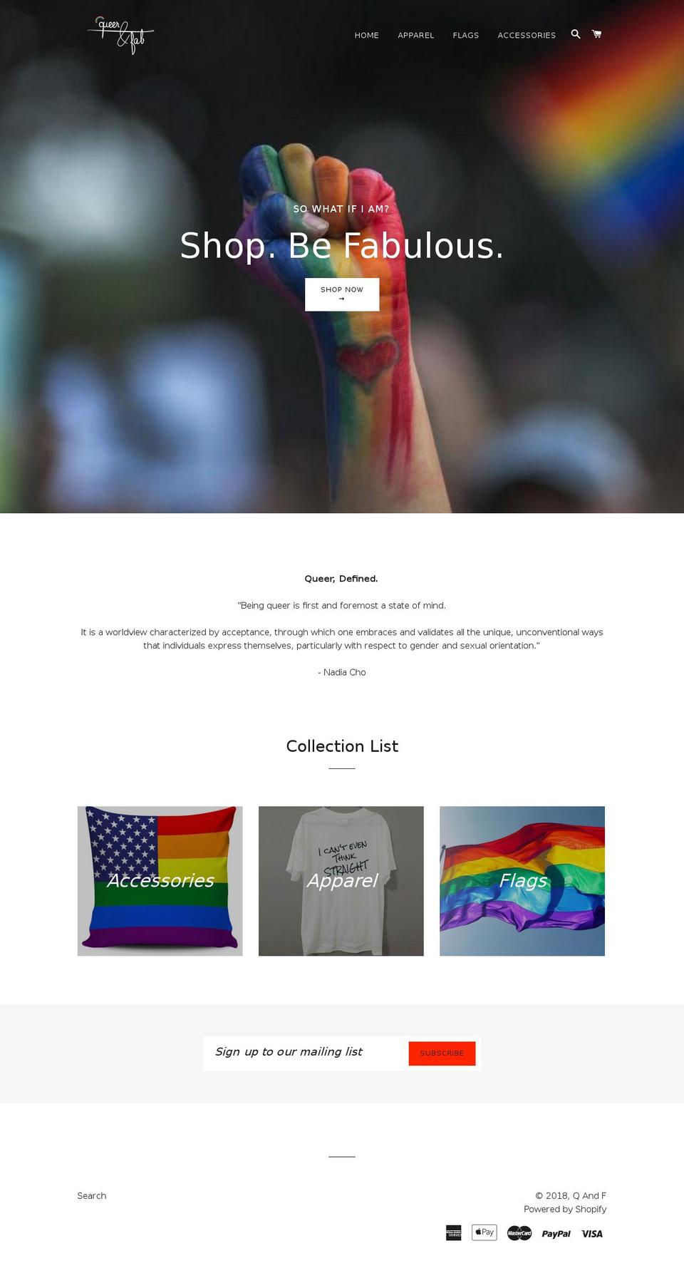 queerandfab.com — Shopify storefront screenshot