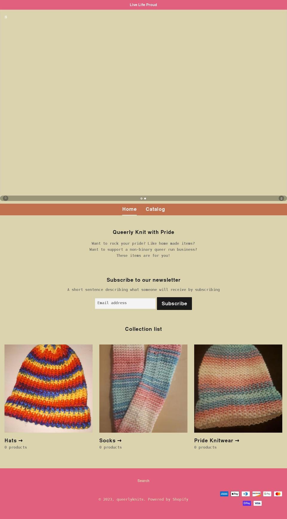 queerlyknits.com shopify website screenshot