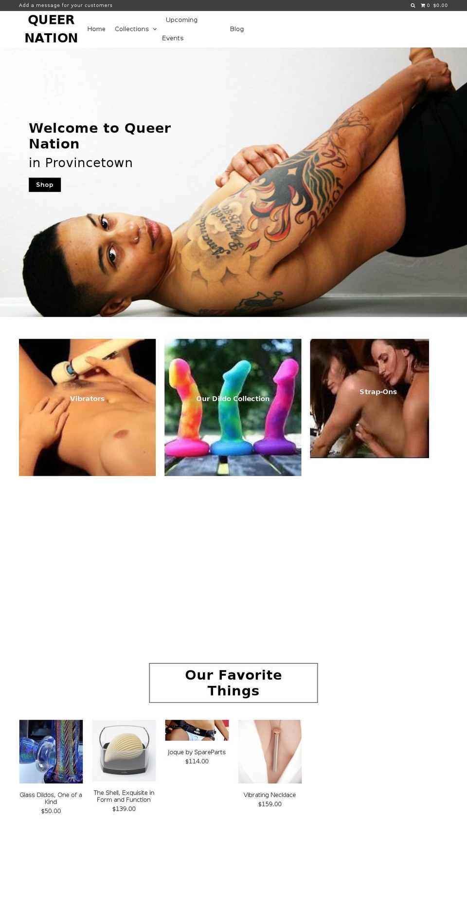 queernationprovincetown.com shopify website screenshot