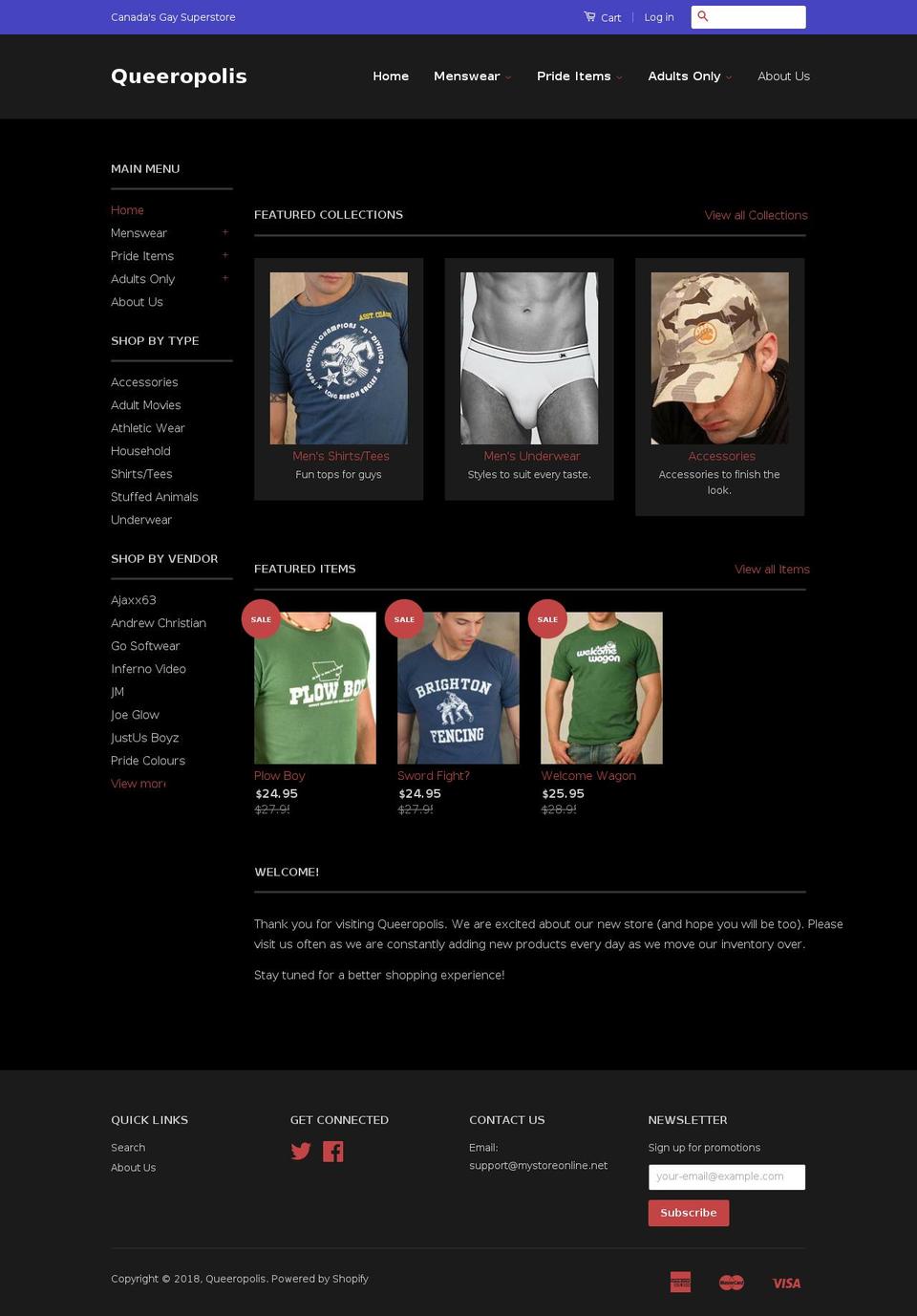 queeropolis.com shopify website screenshot
