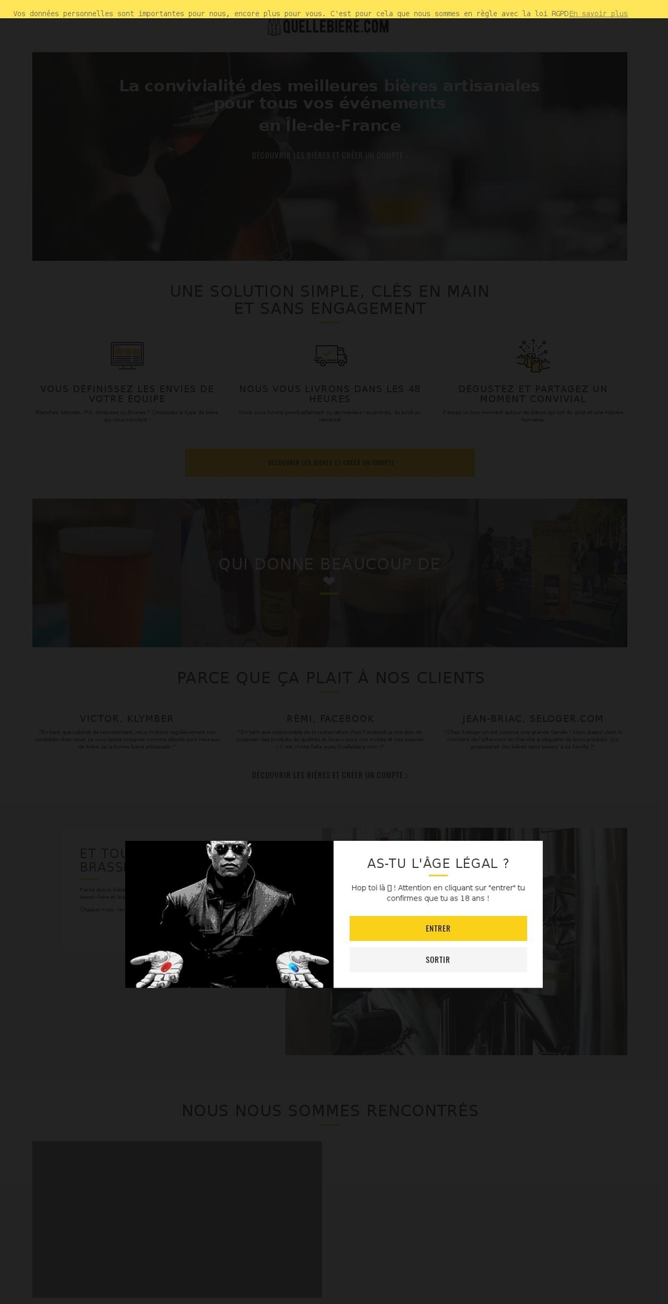 quellebiere.com — Shopify storefront screenshot