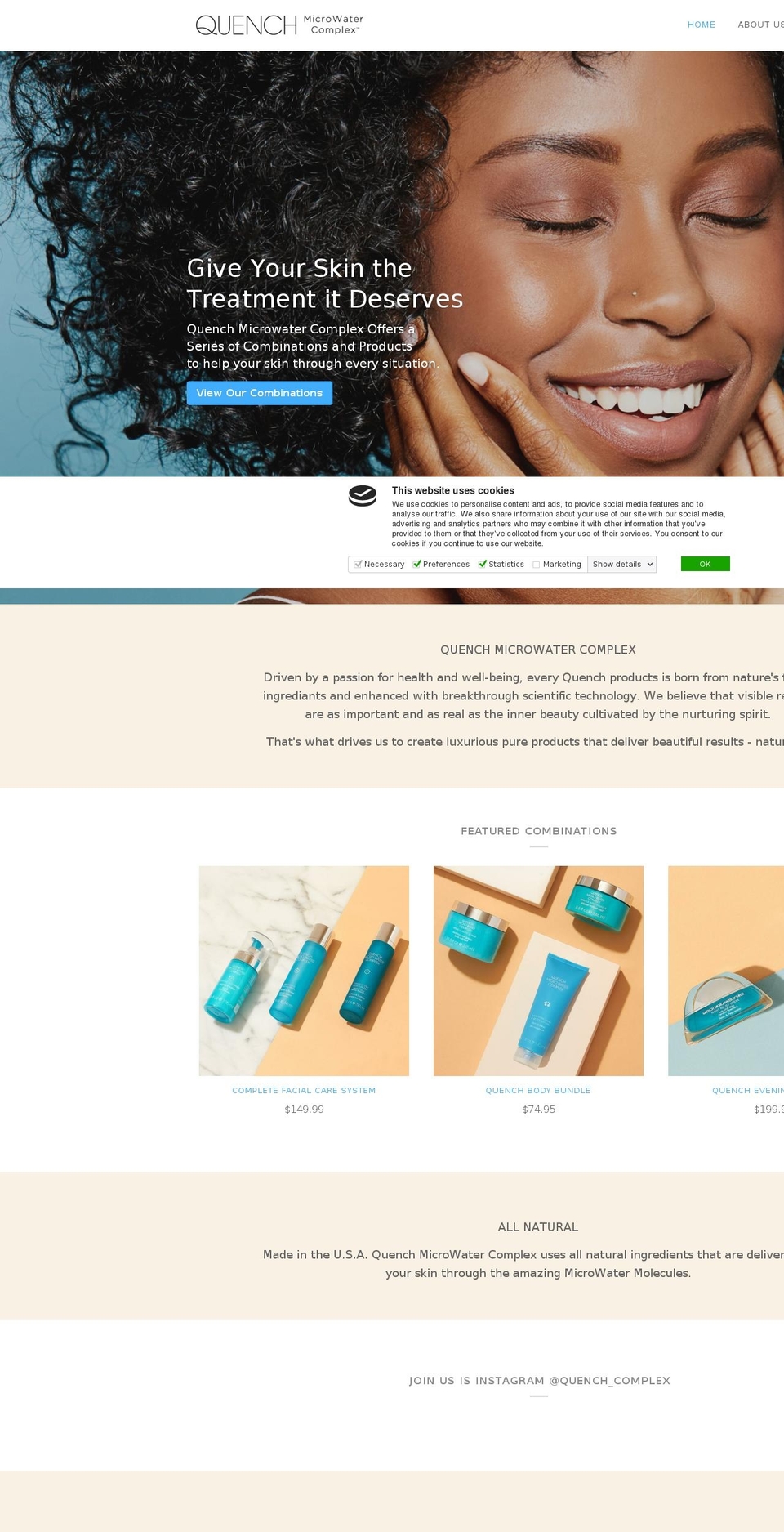 quenchcomplex.org shopify website screenshot