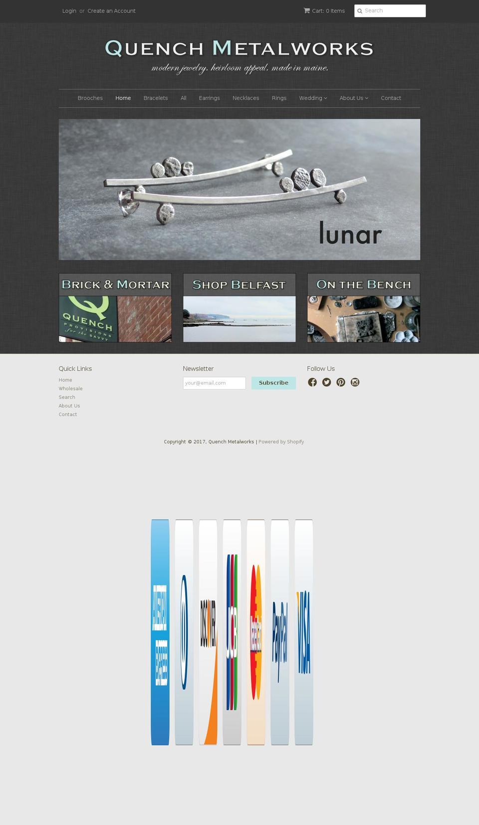 quenchmetalworks.com shopify website screenshot