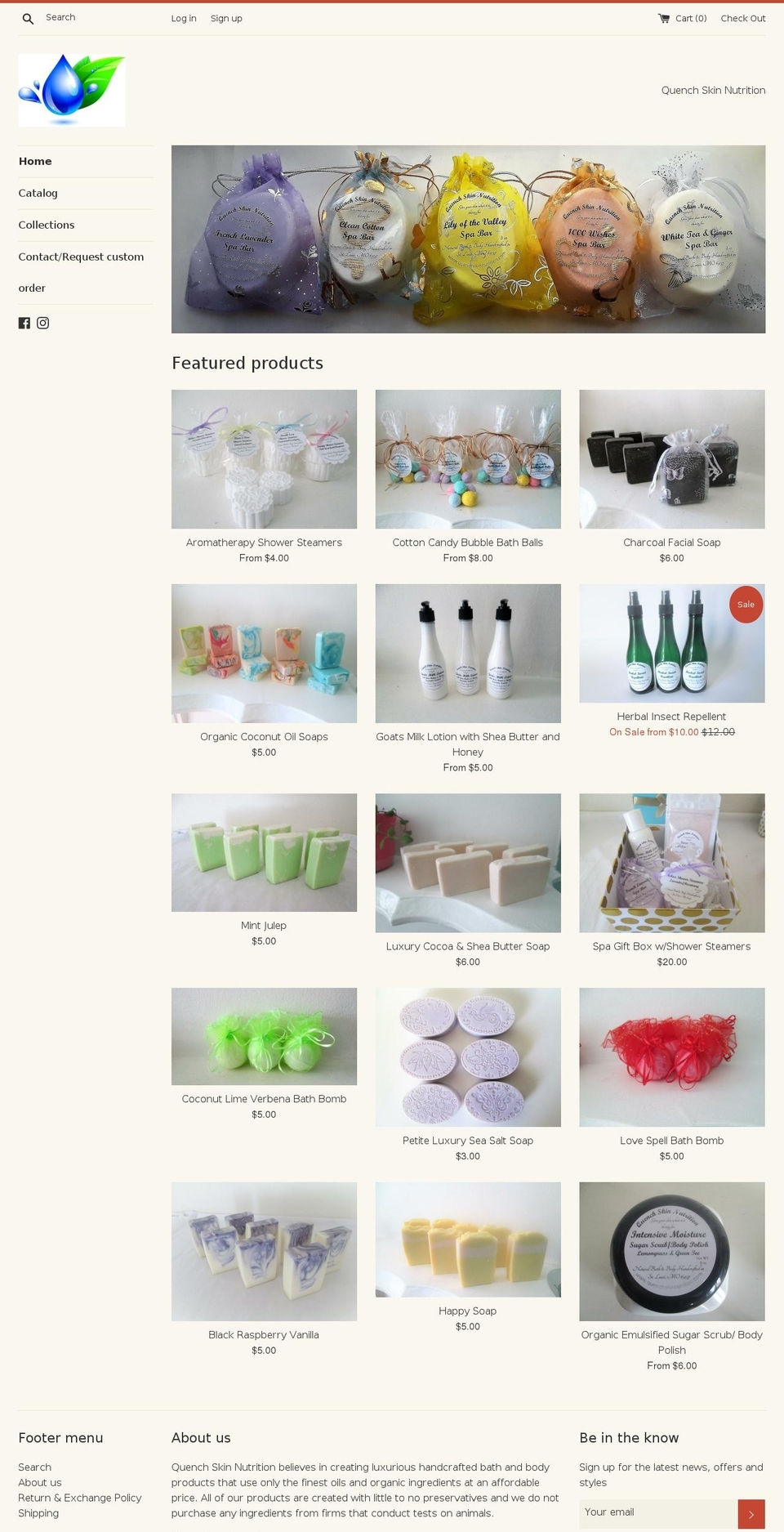 quenchskinnutrition.com shopify website screenshot