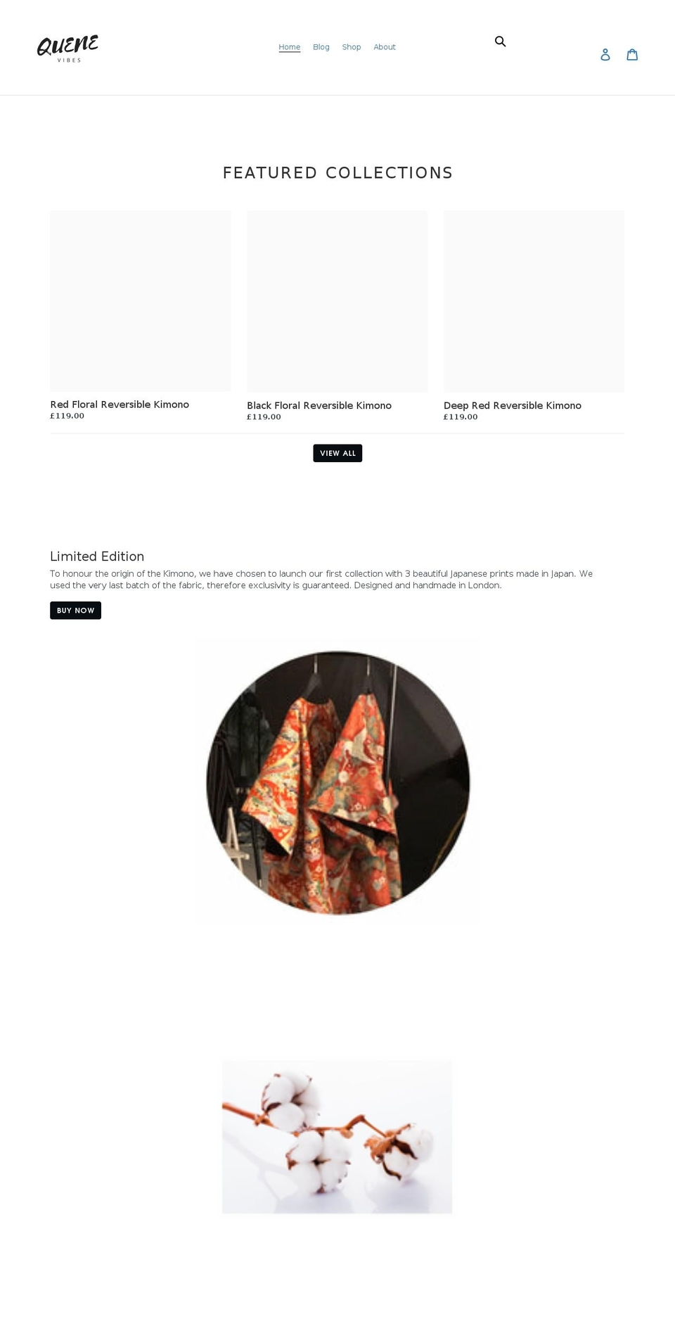 quenevibes.com shopify website screenshot