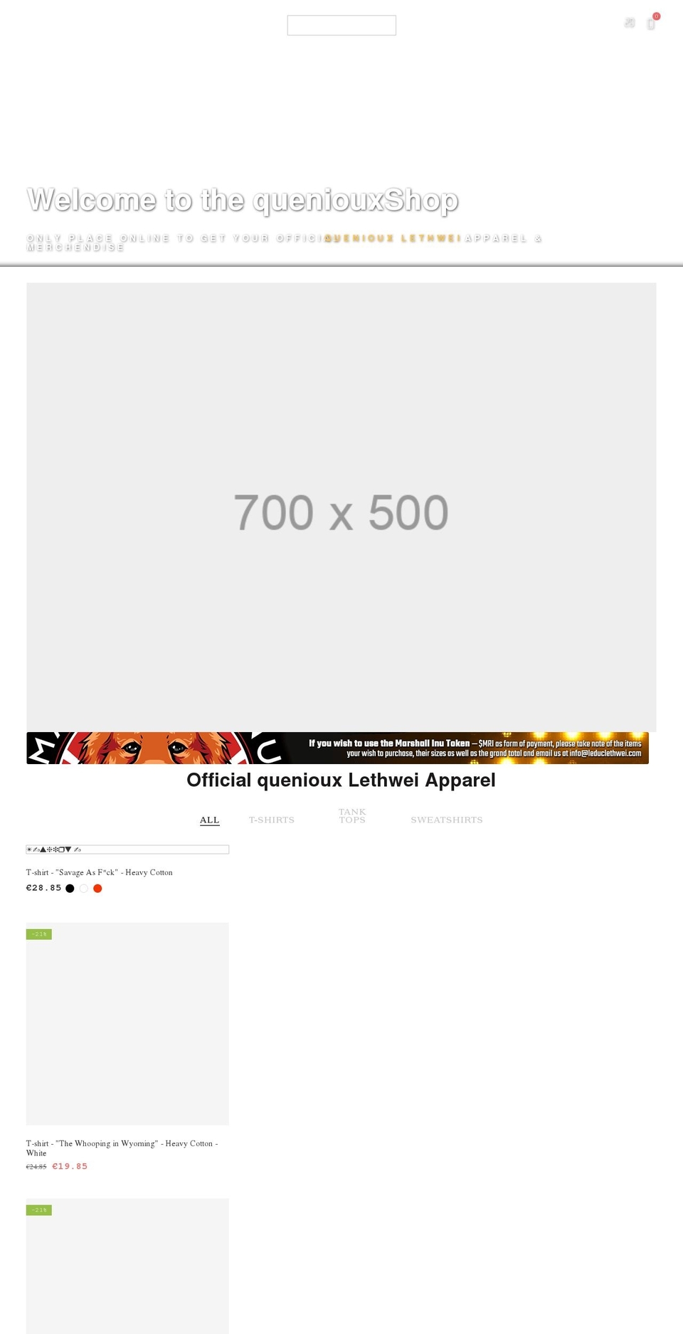 quenioux.com shopify website screenshot