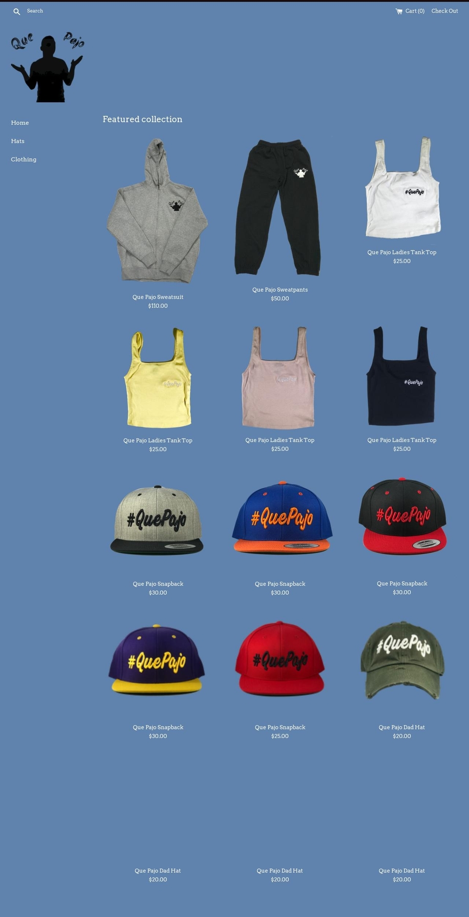 quepajoclothing.com — Shopify storefront screenshot