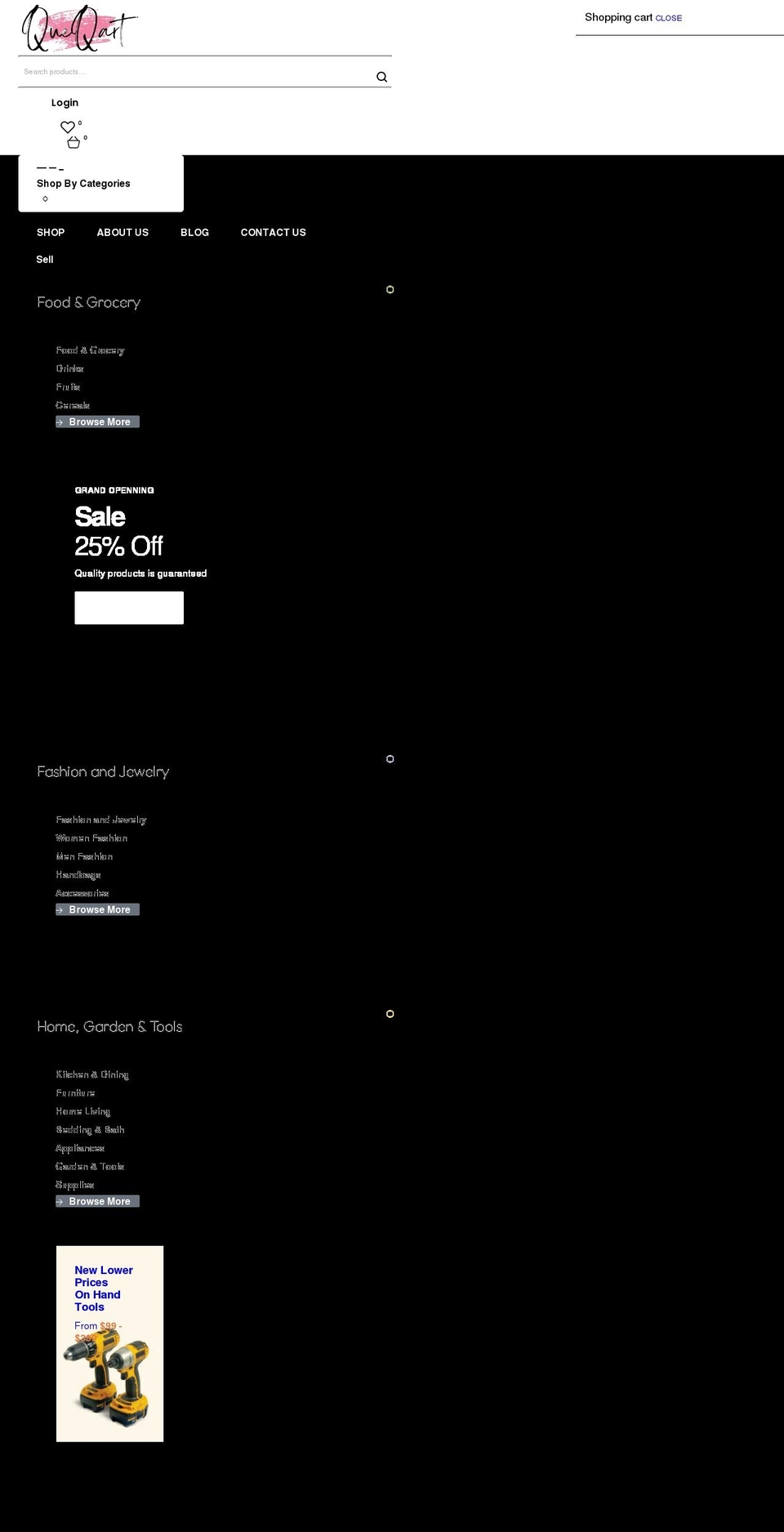 queqart.com shopify website screenshot
