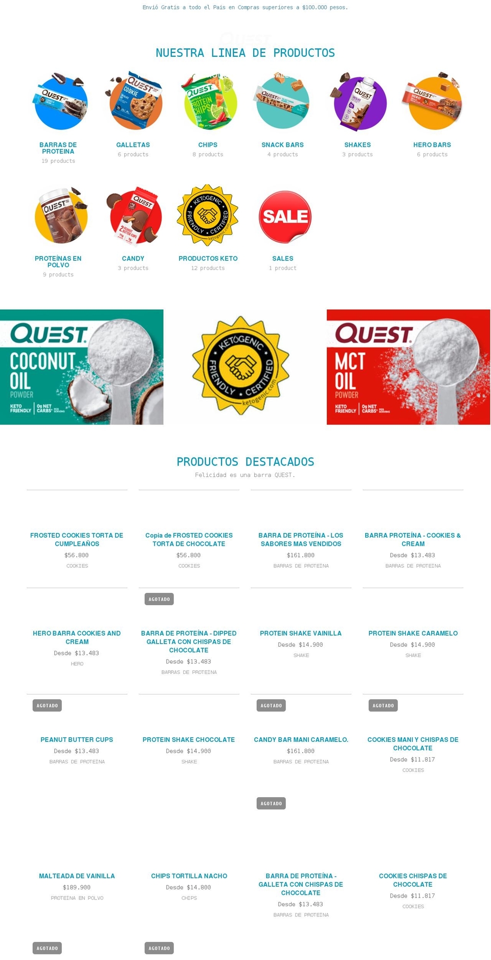 questcolombia.com shopify website screenshot