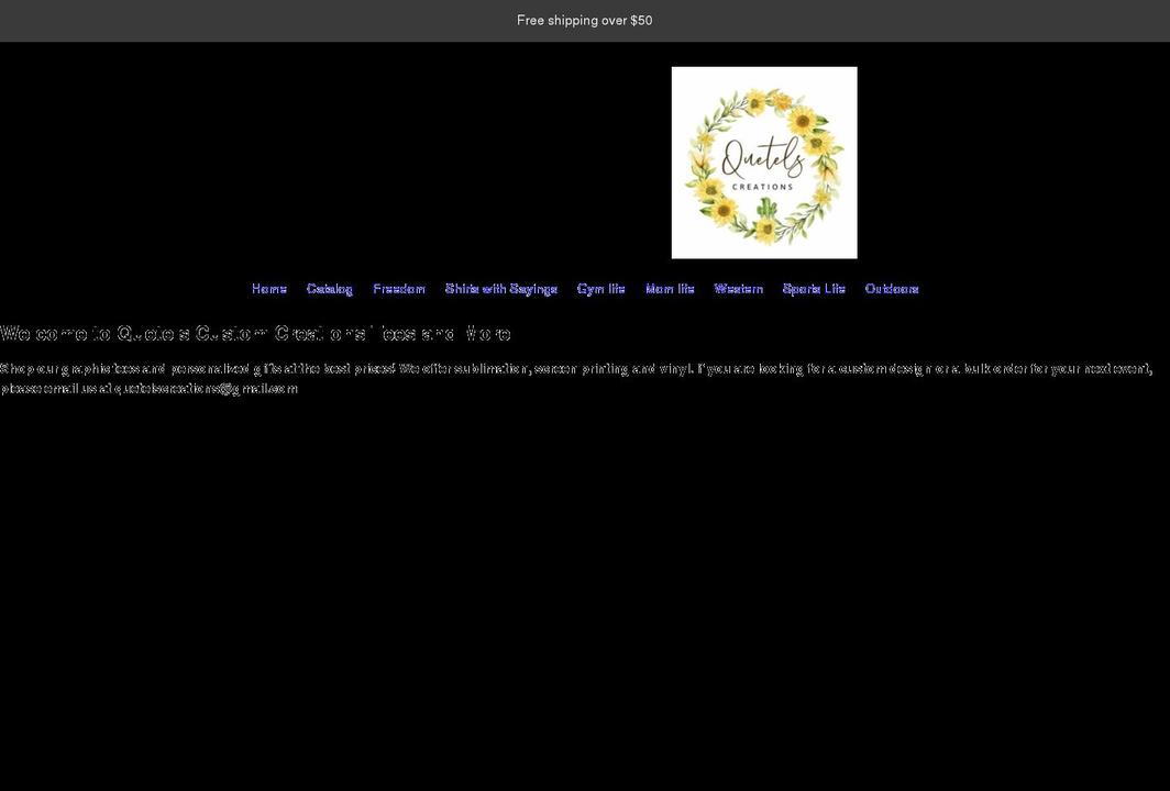 quetelscreations.com shopify website screenshot