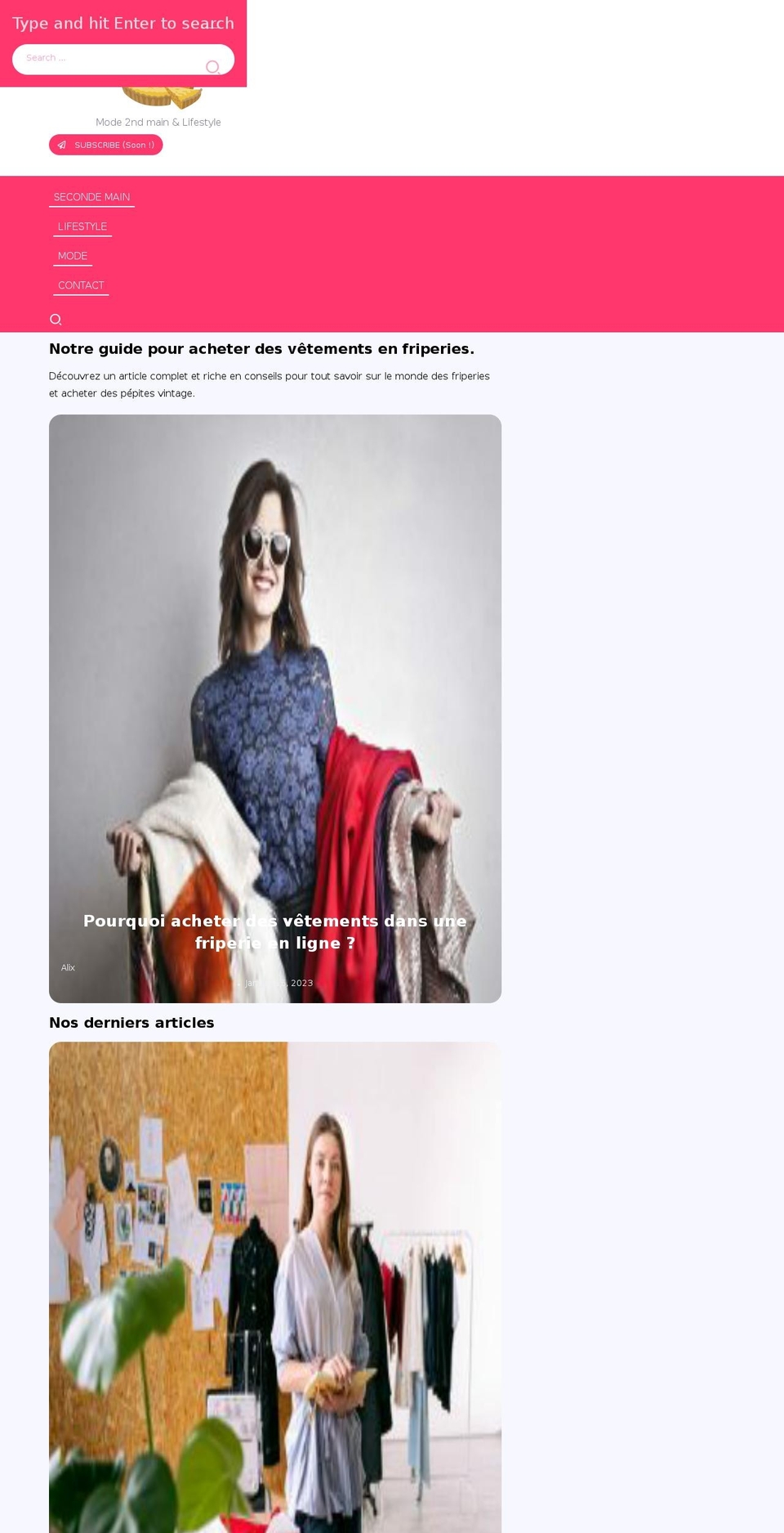 quiche-friperie.com — Shopify storefront screenshot