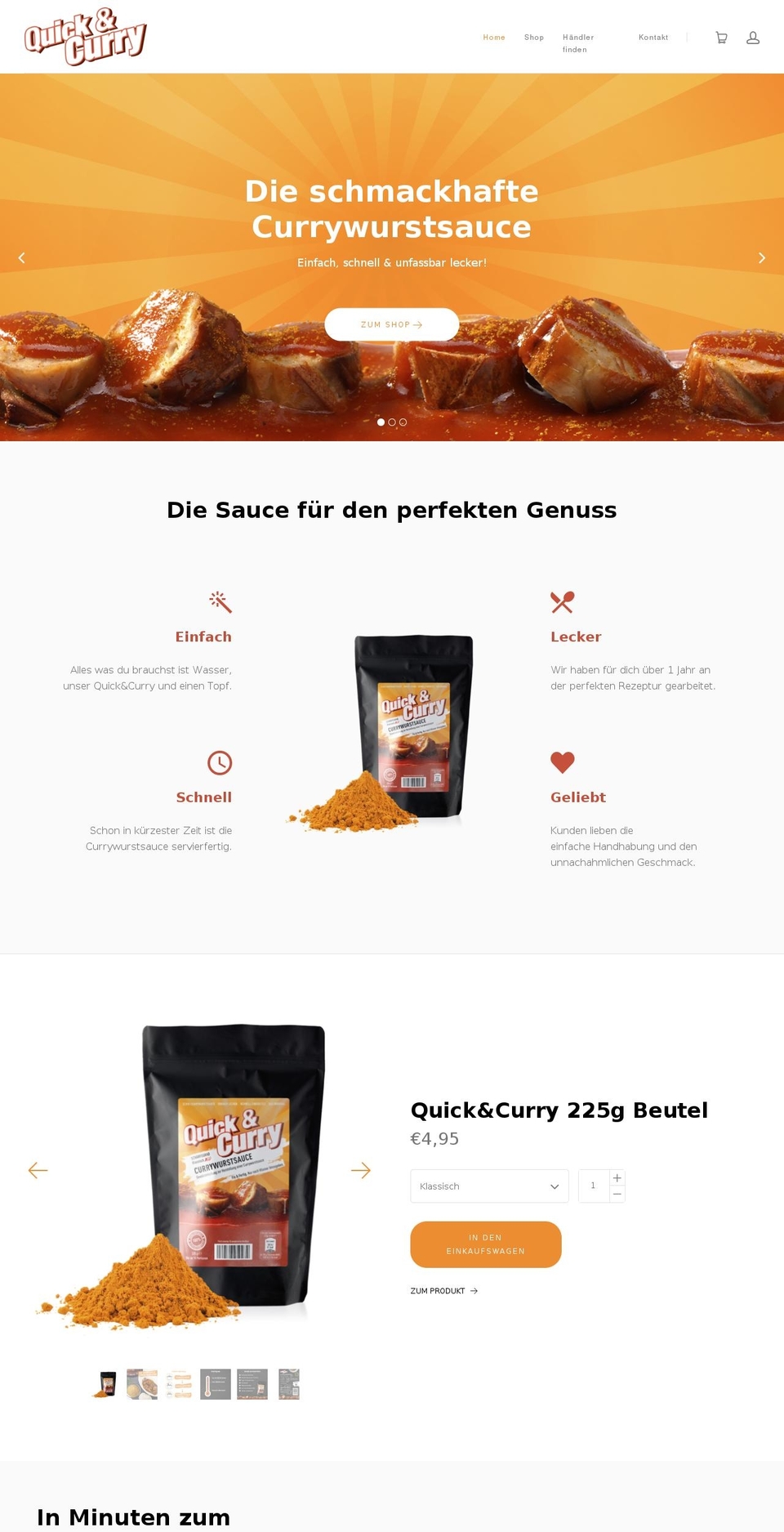 quickandcurry.de shopify website screenshot