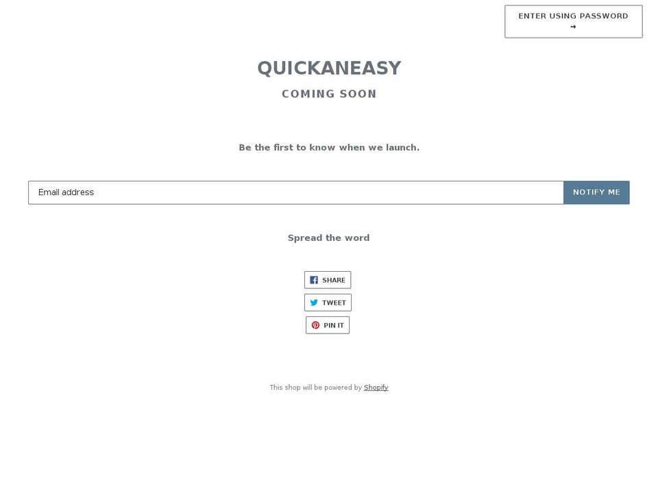 quickaneasy.com — Shopify storefront screenshot