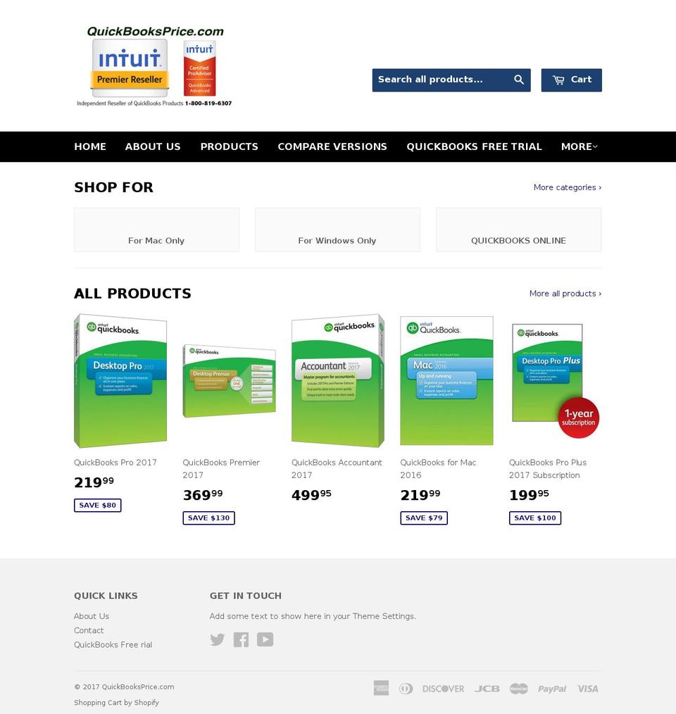 quickbooksprice.com shopify website screenshot