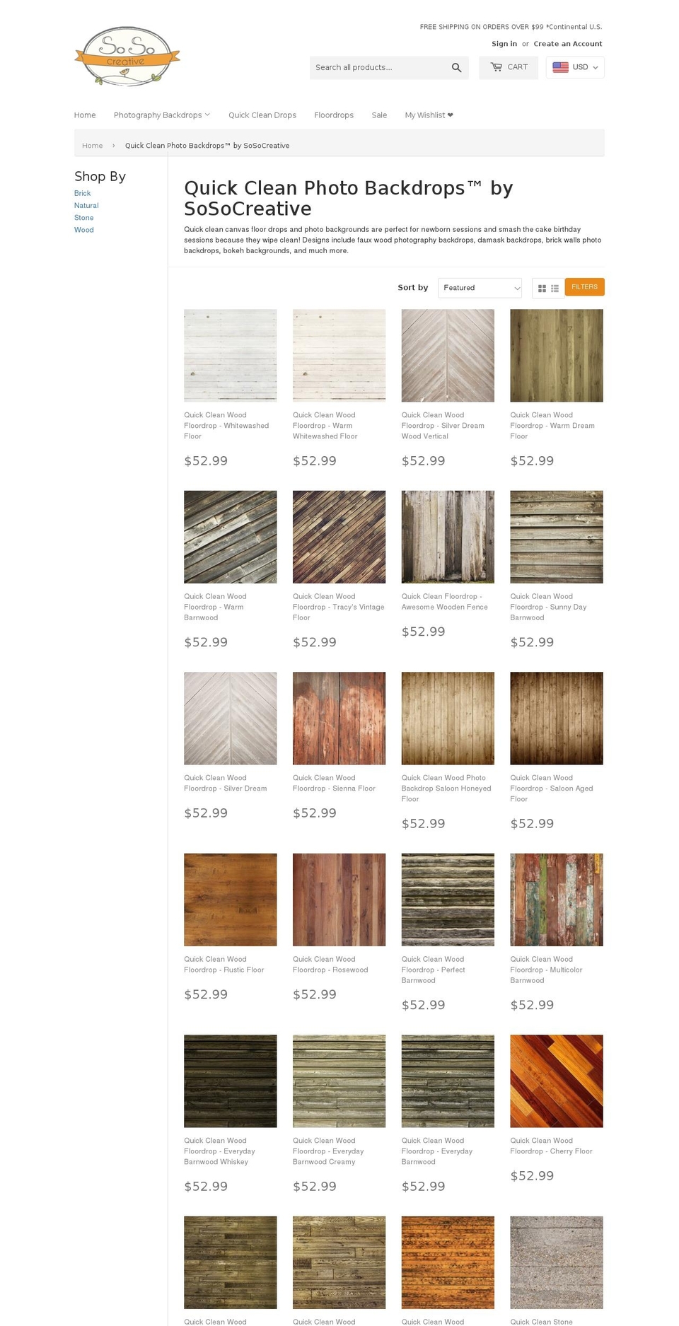 quickcleanbackdrops.com — Shopify storefront screenshot