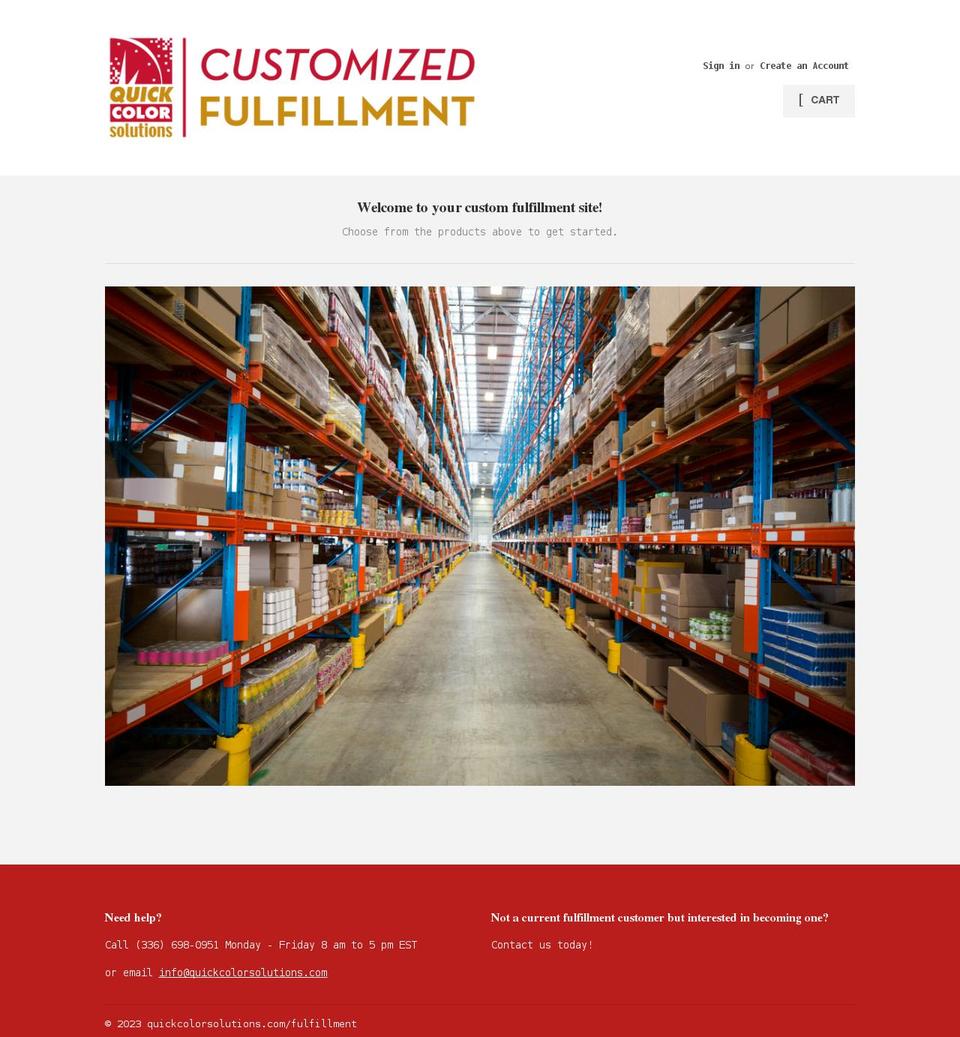 quickcolorsolutionsfulfillment.com shopify website screenshot