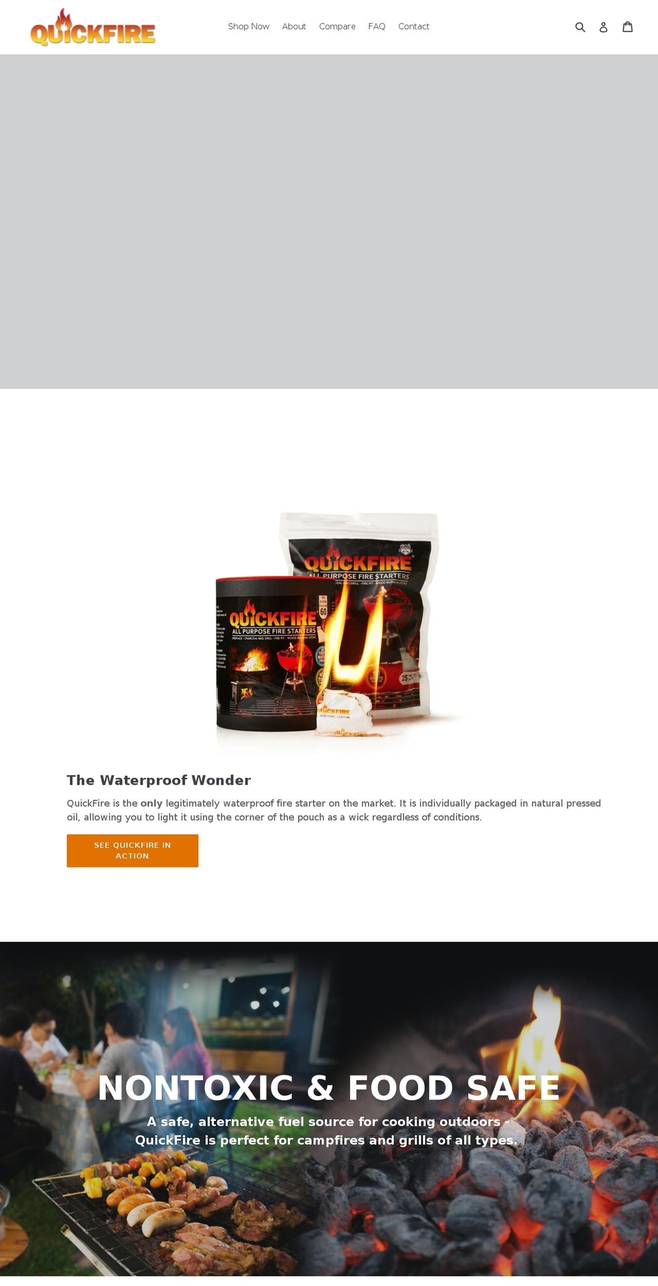 quickfirestarters.com shopify website screenshot