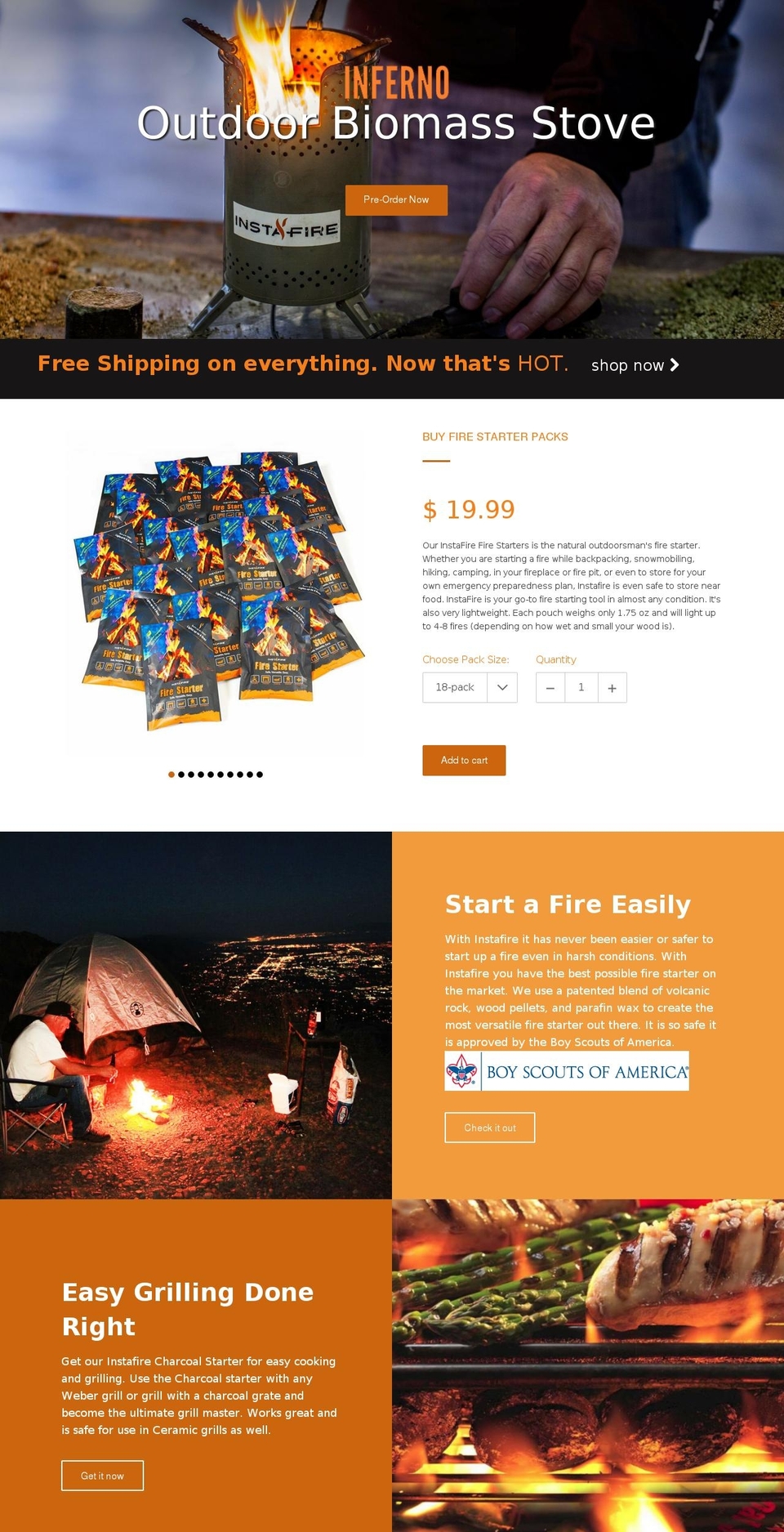 quickflame.com shopify website screenshot