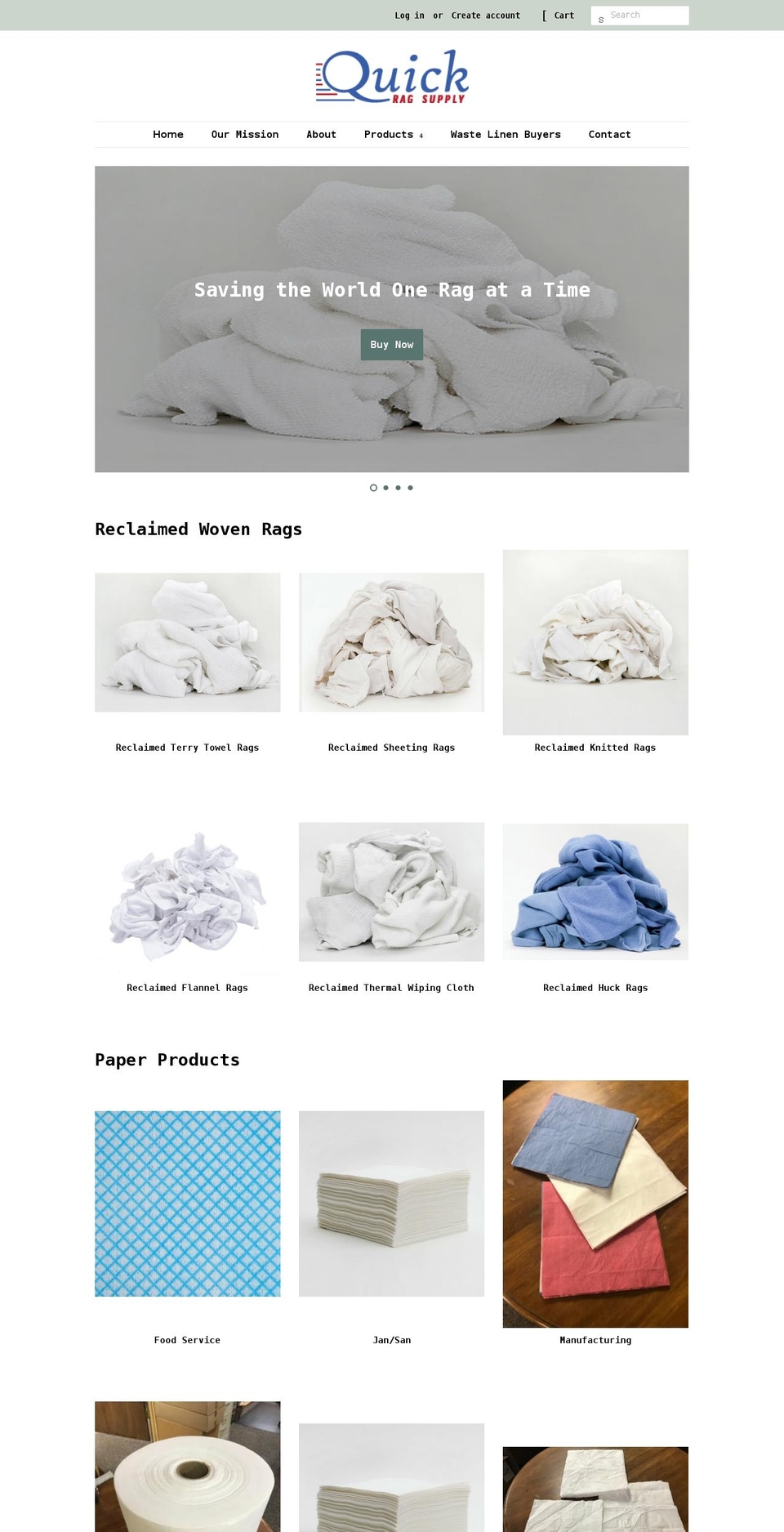 quickragsupply.com shopify website screenshot