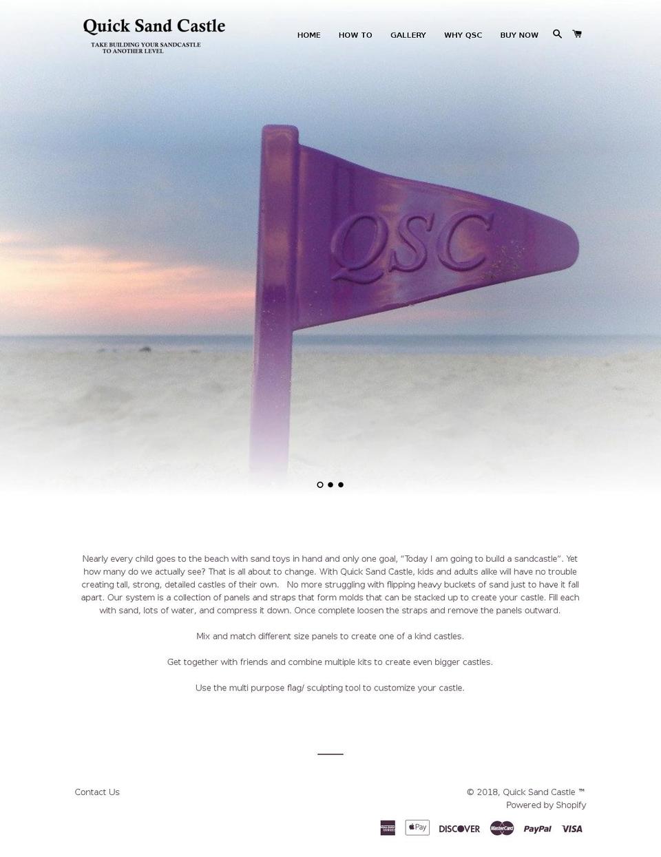 quicksandcastle.com shopify website screenshot