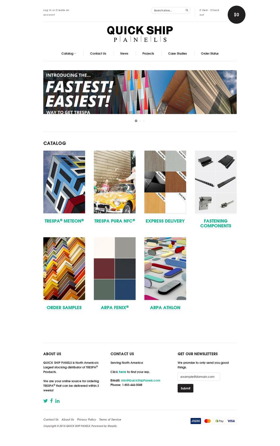 quickshipmaterials.com — Shopify storefront screenshot