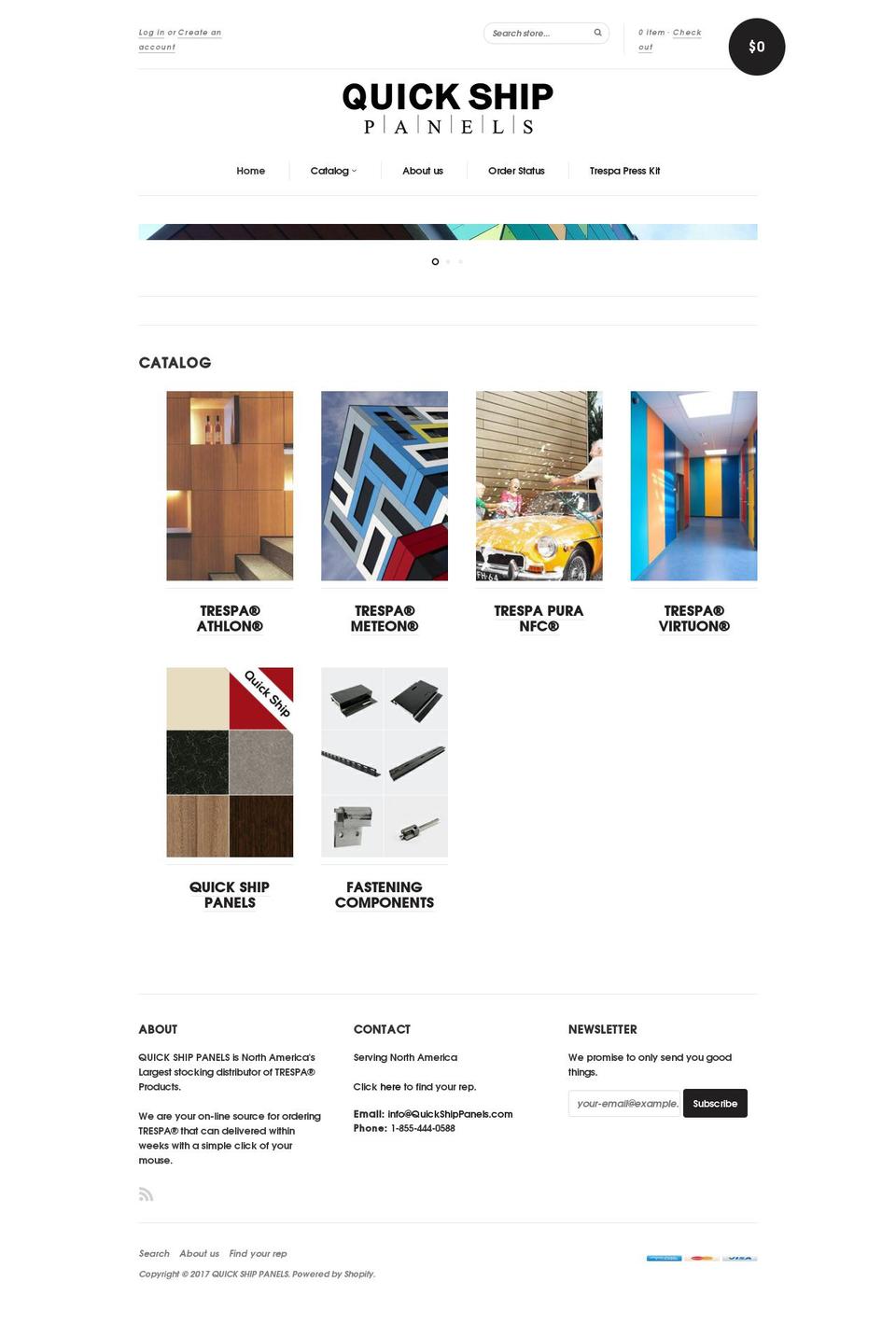 quickshippanels.com shopify website screenshot