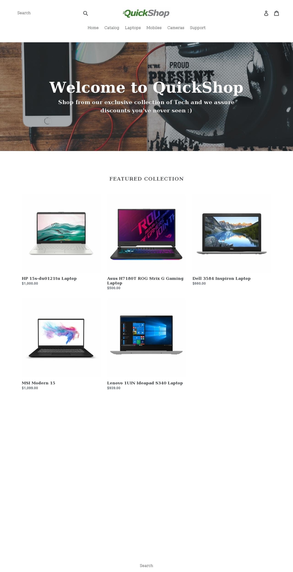 quickshopltd.com shopify website screenshot