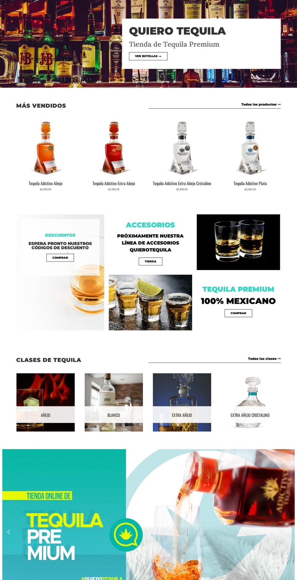 quierotequila.com shopify website screenshot