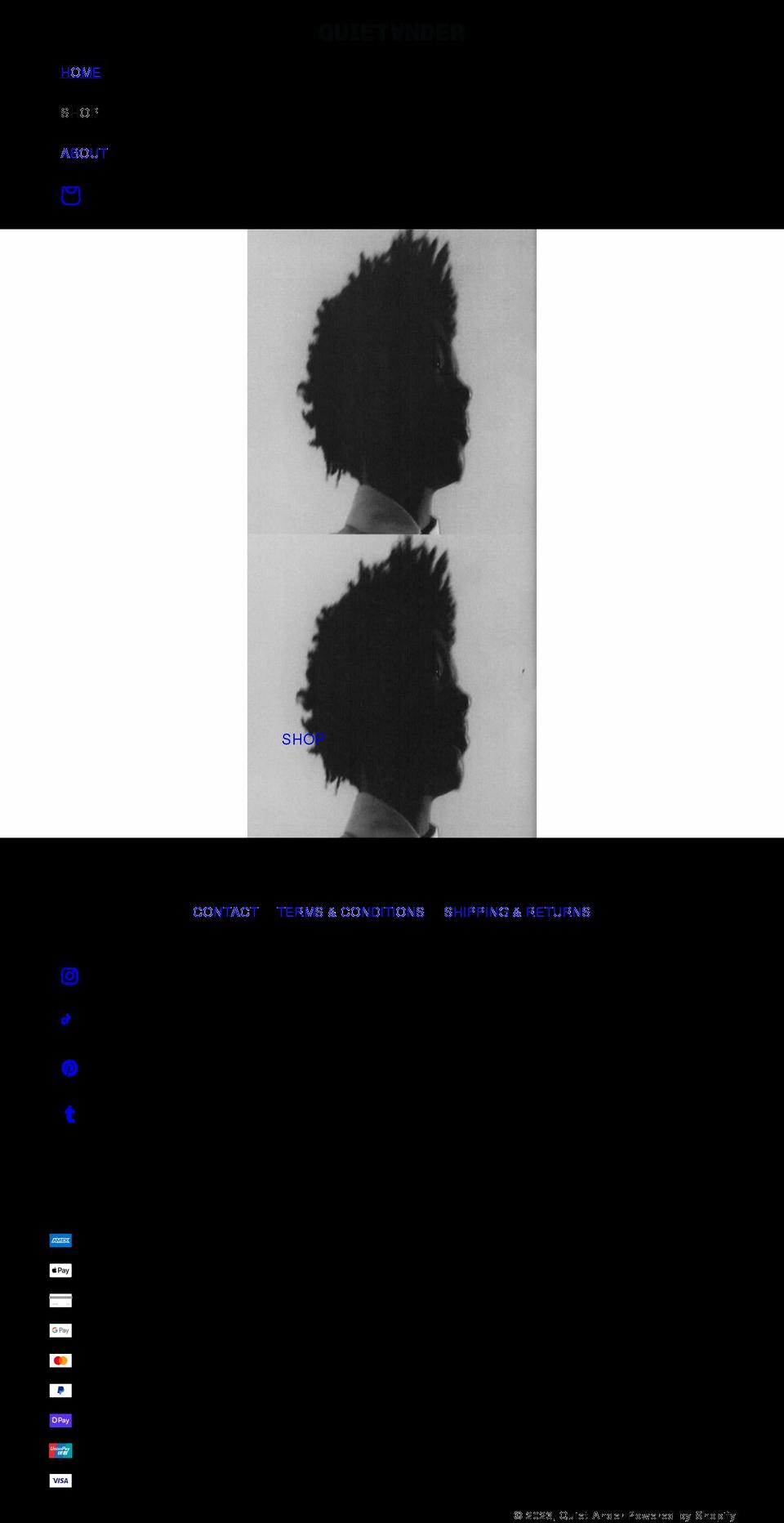 quietander.com shopify website screenshot