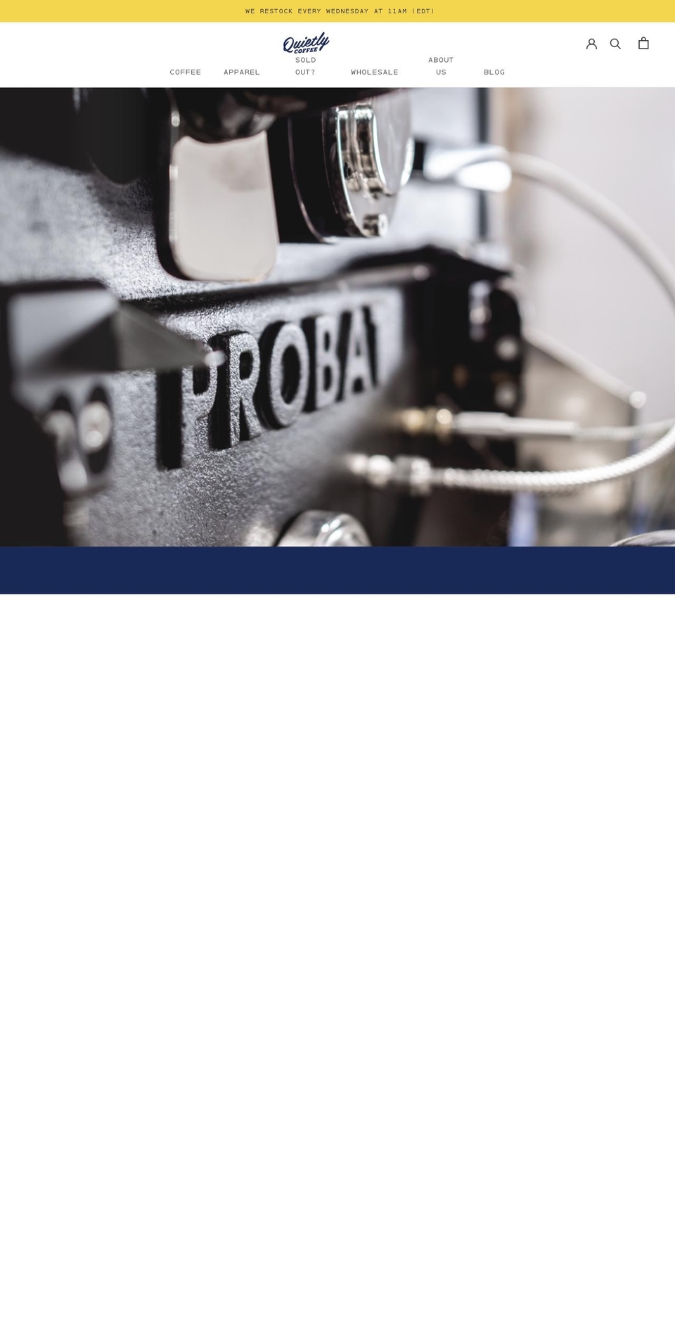 quietlycoffee.com shopify website screenshot