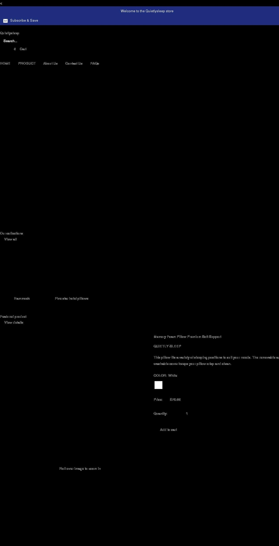 quietlysleep.com shopify website screenshot