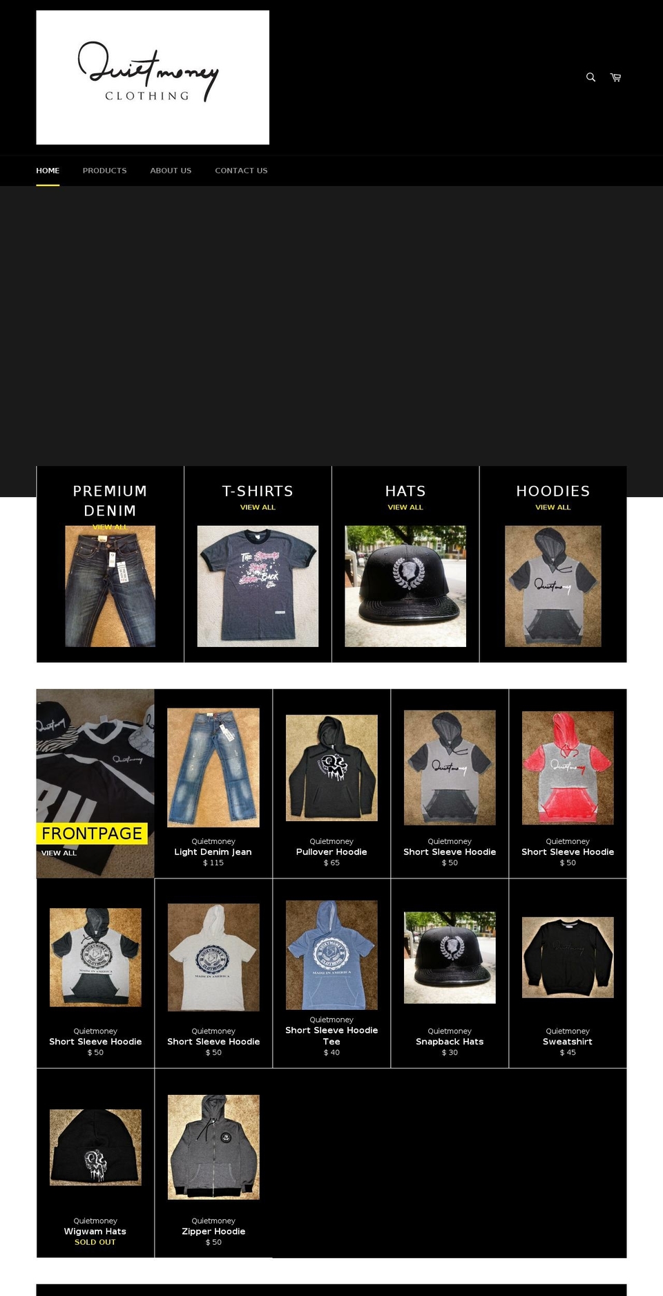 quietmoneyclothing.com shopify website screenshot