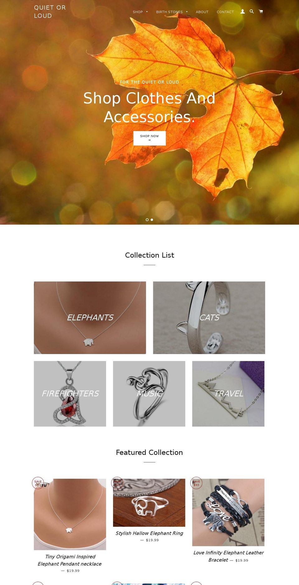 quietorloud.com shopify website screenshot